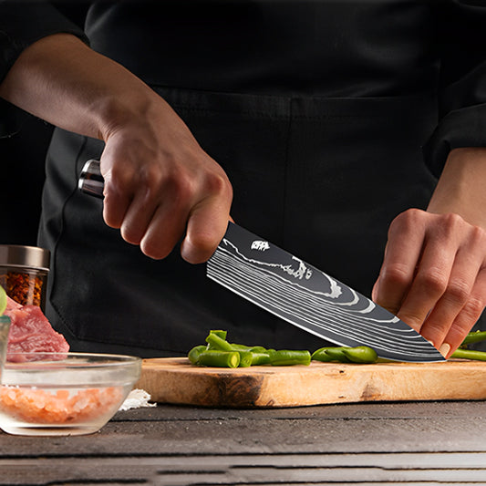 Couteaux de cuisine en acier inoxydable à haute teneur en carbone